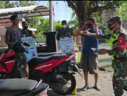 Hentikan Pandemi Covid-19, Anggota Kodim 0802/Ponorogo Pergencar Sosialisasi Pendisiplinan Protokol Kesehatan