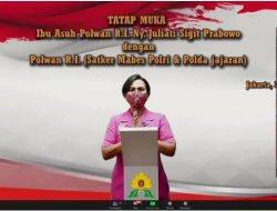 Secara Virtual, Personil Polwan Polres Ponorogo Ikuti Tatap Muka Ibu Asuh Polwan RI