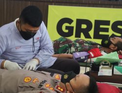 Sambut HUT Bhayangkara Ke-75, Polres Gresik Gelar Bakti Sosial Donor Darah