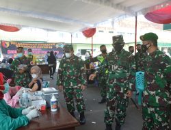 Pelaksanaan Serbuan Vaksinasi Covid-19 Kodim 0802/Ponorogo Ditinjau Inspektorat Kodam V/Brawijaya dan Danrem 081/Dsj