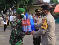 Kapolres Magetan dan Dandim 0804 Magetan Pimpin Apel Pendistribusian Paket Bansos
