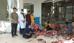 Warga Kuala Kampar Pada Idul Adha 1442 H / 2021 M Sembelih Hewan Qurban 73 Sapi 32 Kambing