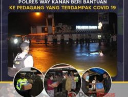 PPKM Level 4, Polres Way Kanan Beri Bantuan Ke Pedagang yang Terdampak Covid 19