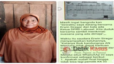 Masjuita Tidak Dapat Bantuan Erwin Siregar Kecewa. Berharap Didata Ulang