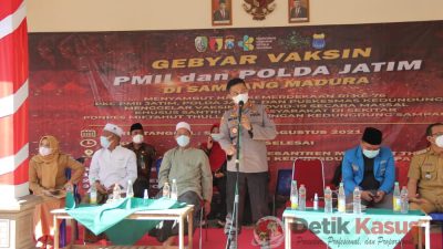 Gebyar Vaksinasi PMII dan Polda Jatim di Kabupaten Sampang 