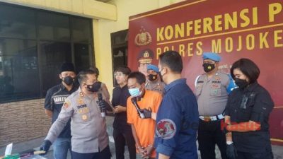 Polres Mojokerto Gelar Kasus Pembunuhan Berencana di Trowulan