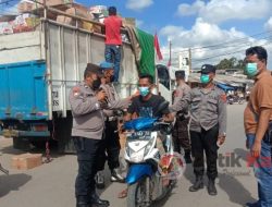 Polres Tulang Bawang dan Polsek Jajaran Secara Serentak Berikan Imbauan Prokes Kepada Warga, Berikut Lokasinya