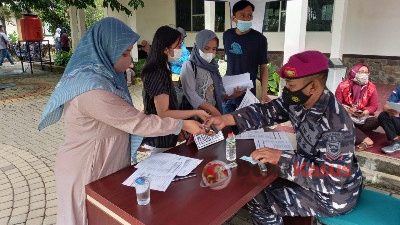 Puslatpurmar 6 Antralina TNI-AL Gencar Vaksinasi Dosis 2 Di Beberapa Wilayah Sukabumi