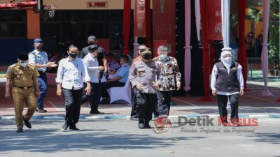 Forkopimda Jatim Dampingi Presiden Cek Vaksinasi di Ponorogo