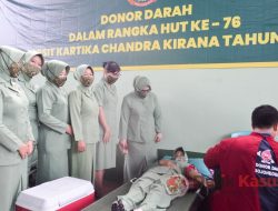 HUT ke- 76, Persit Kodim Bojonegoro Gelar Bakti Sosial Donor Darah