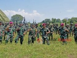 Latihan Prasatgasmar Ambalat XXVIII Di Puslatpurmar-3 Grati Ditinjau Tim Kodiklat TNI