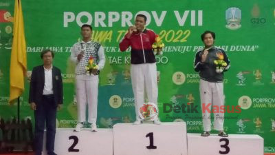 Atlet Taekwondo Bojonegoro Raih Satu Medali Perak di Porprov Jatim 2022