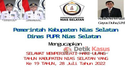 Ucapan HUT Kabupaten Nias Selatan ke-19 Tahun