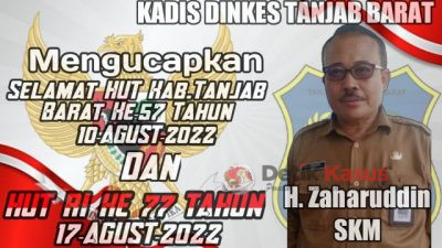 Kadis Dinkes Kabupaten Tanjung Jabung Barat “Selamat HUT Kabupaten Tanjung Jabung Barat ke 57”