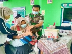 Sukseskan Program BIAN, Babinsa Kodim Bojonegoro Pendampingan Giat Imunisasi Anak Balita