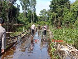 Akses Jalan Menuju Kecamatan Bika Terendam Banjir, Ini yang Dilakukan Polsek Bika dan Babinsa