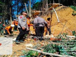 Kapolres Bengkayang Terjunkan Personel ke TKP Tanah Longsor 