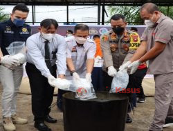 Pemusnahan Barang Bukti Tindak Pidana Narkotika Polres Sanggau