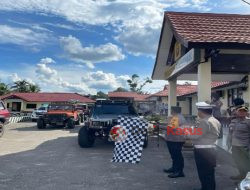 Kapolres beserta Pju Polres Landak Lepas Peserta Off Road Rally Wisata Bhakti Bhayangkara Khatulistiwa Polda Kalbar 