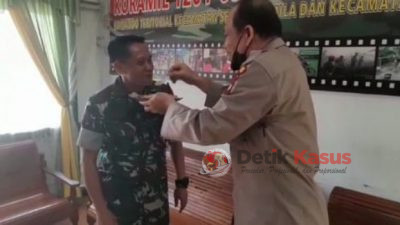 Kapolsek Sengah Temila beserta Jajaran Memberikan Ucapan Selamat Hut TNI ke-77