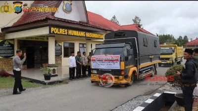 Kapolres bersama Pabung TNI, Kemenag dan Kajari Humbahas, Berangkatkan Bantuan Korban Gempa Taput