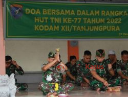 Peringati HUT ke-77 TNI, Kodam XII/Tpr Gelar Doa Bersama