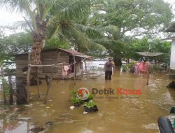 Banjir di Kecamatan Belitang Hilir Mulai Surut, Polisi Imbau Warga Tetap Waspada