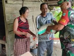 Babinsa Rantau Beri Bantuan Sembako