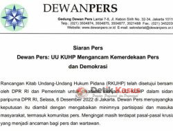 UU KUHP Mengancam Kemerdekaan Pers Dan Demokrasi.