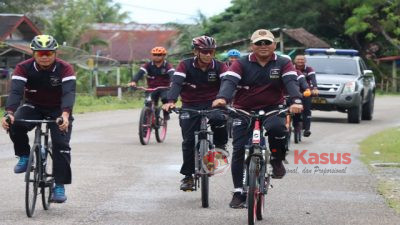 “Jumat Sehat” Kapolres Aceh Utara Ajak Personel Sepeda Santai 