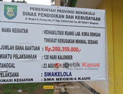 Rehab Bangunan SMA Negeri 04 Kaur Diduga Pemalsuan Dokumen Laporan