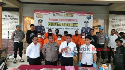 Polresta Banyuwangi Press Release Ungkap Kasus Pengeroyokan Kepada Wartawan