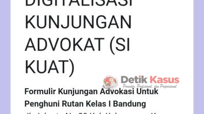 Rutan Kelas I Bandung Laksanakan Kunjungan Advokat Berbasis Digital