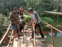 Dana Rehab Jembatan Gantung Tanjung Dalam Refocusing, Masyarakat Turun Tangan