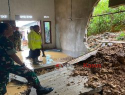 Tanah Longsor Mengenai Rumah Warga di Wilkum Polsek Singkawang Barat