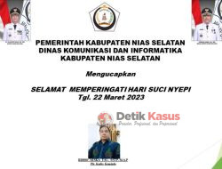 PEMERINTAH KABUPATEN NIAS SELATAN, DINAS KOMUNIKASI DAN INFORMATIKA, Mengucapkan, Selamat Memperingati Hari Suci Nyepi, tanggal 22 Maret 2023