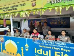 Petugas Pos Pam/yan Ops Ketupat Lebaran 2023 Polres Sintang Lakukan Patroli Dialogis ke Masyarakat