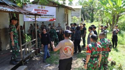 Bakti Sosial TNI-POLRI oleh Polres Sanggau dan Kodim 1204/Sanggau “Bedah Rumah untuk Wargaku”