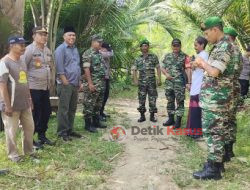 Kapolsek Samudera Bersama TNI Tinjau Lokasi Rencana Pembuatan Jalan Penghubung Antar Desa