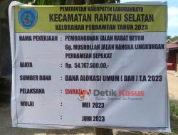 Dau Rp.54.767.500 Dikerjakan Tanpa Pengawasan