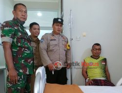 Bhabinkamtibmas, Babinsa dan Staf Kelurahan Jenguk Lurah yang Sedang Sakit