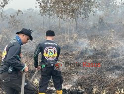 Dengan Sigap Polda Kalbar Kerahkan Tim Sar Ditsamapta, Bantu Padamkan Api Karhutla di Sekitar Bandara Supadio Kubu Raya