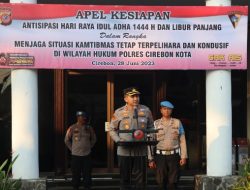 Polres Cirebon Kota Melaksanakan Apel Pratugas Malam Takbiran Hari Raya Idul Adha 1444 H/2023 M