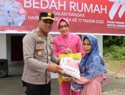 Jelang Hari Bhayangkara Ke 77 Kapolres Aceh Tamiang Melaksanakan Bedah Rumah Warga.