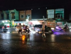 Kapolsek Karang Baru Pimpin Patroli Malam Takbiran Idul Adha 1444 H