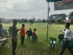 Polsek Karang Baru Kembali PAM Turnamen Sepak Bola Gala Siswa Tingkat SMP