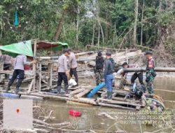 Satgas Pamtas Yonarmed 10/Bradjamusti Berhasil Tertibkan Aktivitas Pertambangan Emas Tanpa Izin