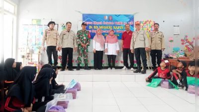 Satgas TMMD 120 Kodim Bojonegoro, PMI dan Tagana Sosialisasikan Sekolah Siaga Bencana