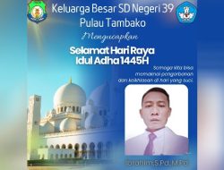 Keluarga Besar SD Negeri 39 Pulau Tambako Mataoleo,Kabupaten Bombana Mengucapkan Selamat Menyambut Hari Raya Idul Adha 1445H/2024.