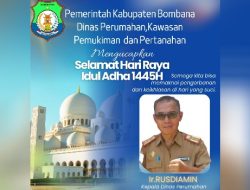 Pemerintah Kabupaten Bombana Dinas Perumahan, Kawasan Pemukiman dan Pertanahan Mengucapkan Selamat Hari Raya Idul Adha 1445H/2024